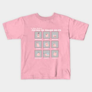 Moods of Porthos the Pegasus Uni-Pig Kids T-Shirt